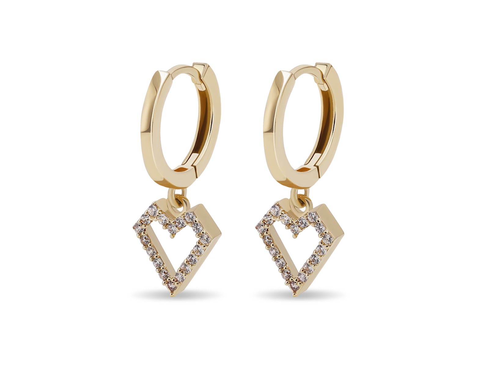 Product26888_LG_3160 گوشواره طلا مدل قلبی - تصویر 1